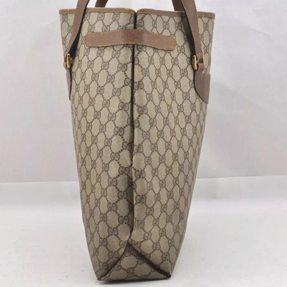 AUTH GUCCI Vintage Gucci GG Monogram Large Shoulder Bag Tote - Picture 4 of 13